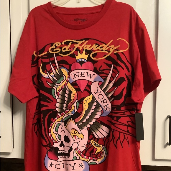 Ed Hardy shirt Sz L - Picture 2 of 6